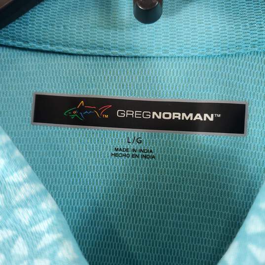 Greg Norman Men Baby Blue S/S Polo NWT sz L image number 3