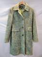 DKNY Long Sleeve Button Down Green Knit Trench Coat Jacket Size 12 image number 1