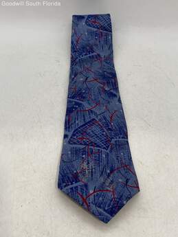 Authentic Fendi Mens Blue Multicolor Printed Designer Tie