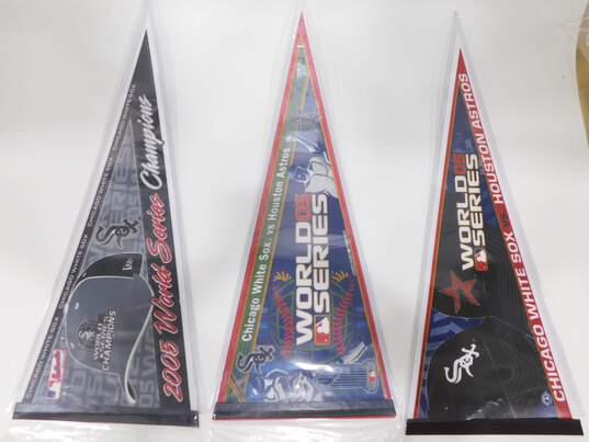 Chicago White Sox 2005 World Series Champs vs Astros Baseball Pennants Lot of 3 image number 1
