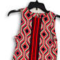Womens Multicolor Sleeveless Round Neck Back Zip Sheath Dress Size X-Small image number 3