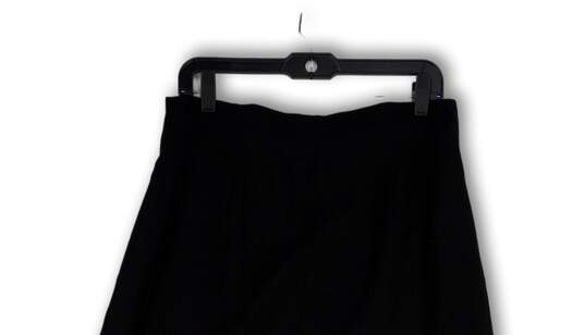 Womens Black Flat Front Pockets Stretch Knee Length A-Line Skirt Size 10 image number 4