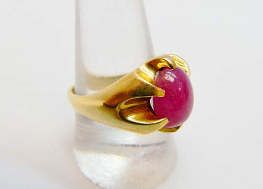 VNTG 14K Yellow Gold Ruby Cabochon Ring 11.1g image number 2