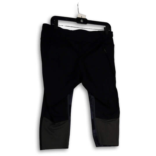 Womens Black Elastic Waist Pull-On Activewear Capri Leggings Size XL image number 3