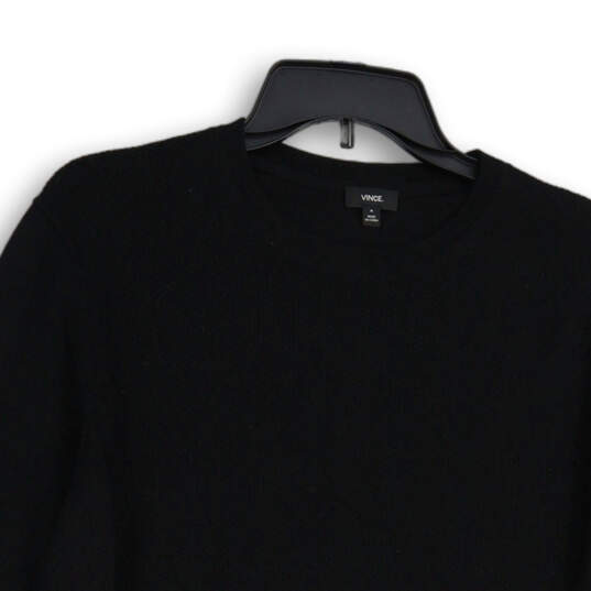 Mens Black Knitted Crew Neck Long Sleeve Pullover Sweater Size Medium image number 3