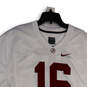 Mens White Red Alabama Crimson Tide #16 NFL Football Jersey Size XL image number 3