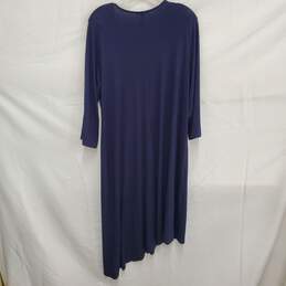 Eileen Fisher WM's Tencel Lyocell 3/4 Sleeve V-Neck Blue Stretch Dress Size XL alternative image