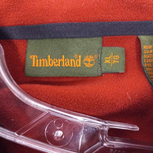 Timberland Men's Red Full Zip Mock Neck Jacket Size XL image number 5