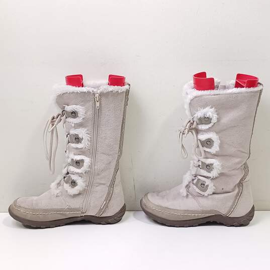 Nine West Women's Beige Faux Suede Snow Boots Size 3 image number 3
