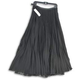 NWT Ralph Lauren Womens Black Side Zip Midi Pleated Skirt Size 8 alternative image