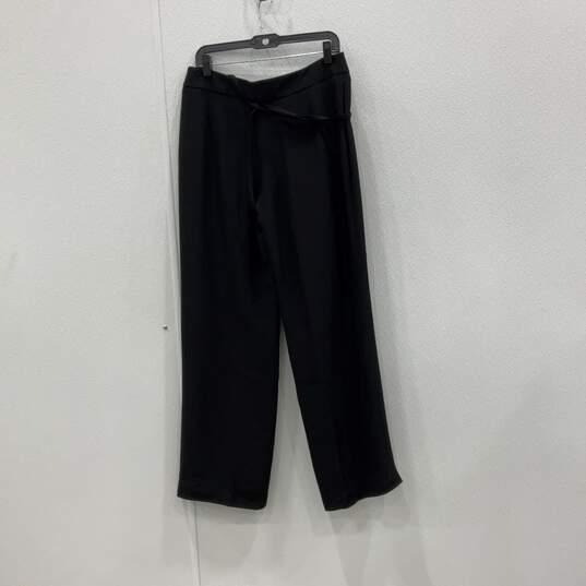 Armani Collezioni Womens Black Flat Front Pull On Ankle Pants Size 10 image number 2