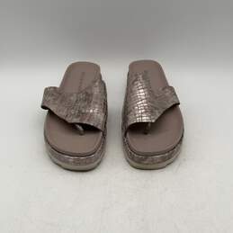 Donald J Pliner Womens Purple Silver Leather Open Toe Slide Sandals Size 9.5