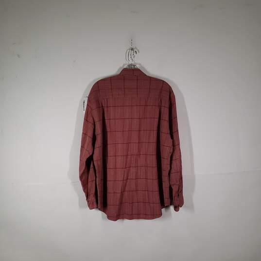 Mens Cotton Plaid Long Sleeve Collared Button-Up Shirt Size Medium image number 2