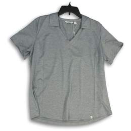 Lady Hagen Womens Gray Heather Short Sleeve Spread Collar Golf Polo Shirt Sz XL