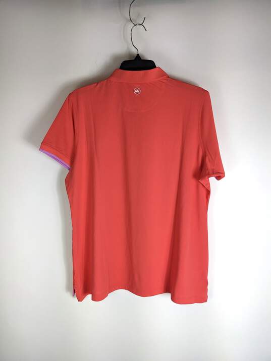 Peter Millar Women Pink Orange Polo Shirt XL image number 2