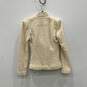 IRO Womens Beige Tweed Fringe Shawl Collar Long Sleeve Blazer Cardigan Size 38 image number 2