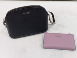 Kate Spade New York Black Crossbody Bag & Purple Fold Over Wallet