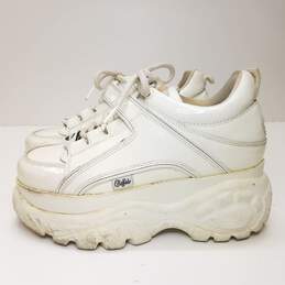 Buffalo London Patent Platform Sneakers White 6.5