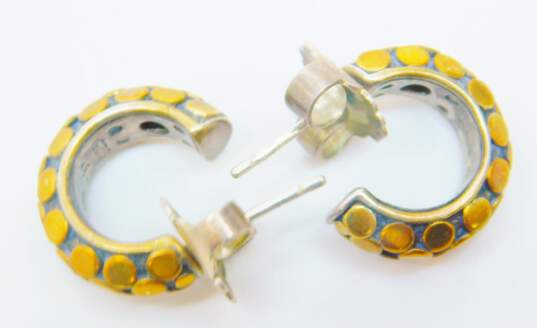 John Hardy 925 & 18K Yellow Gold Small Kali Hoop Earrings 7.8g image number 3