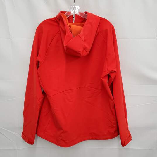 REI WM's Twisp Softshell Red Orange Hooded Windbreaker Size XL image number 2