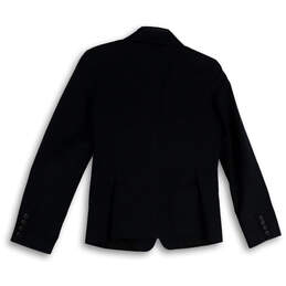 Womens Black Single-Breasted Pockets Notch Lapel One-Button Blazer Size 8