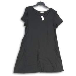 NWT Maurices Womens Black Short Sleeve Knee Length A-Line Dress Size Large