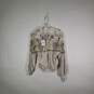 NWT Womens Diamond Pattern Mock Neck Long Sleeve Lace Blouse Top Size Small image number 1
