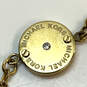 Designer Michael Kors Gold-Tone Link Chain Clear Rhinestone Charm Necklace image number 4