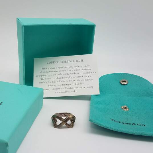 T  & Co. Paloma Picasso Double Loving Heart w/Box & Bag Sz 4 1/4 Ring 5.8g image number 5