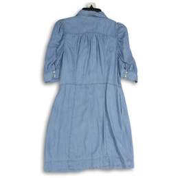 NWT Dear John Womens Blue Spread Collar Short Sleeve Shirt Dress Size Small alternative image