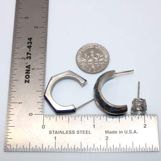 Bundle Of 3 Sterling Silver Earrings - 12.1g image number 5