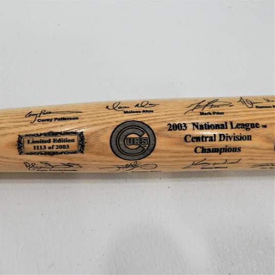 2003 Chicago Cubs National League Division Champs Bat Limited Edition Engraved image number 3