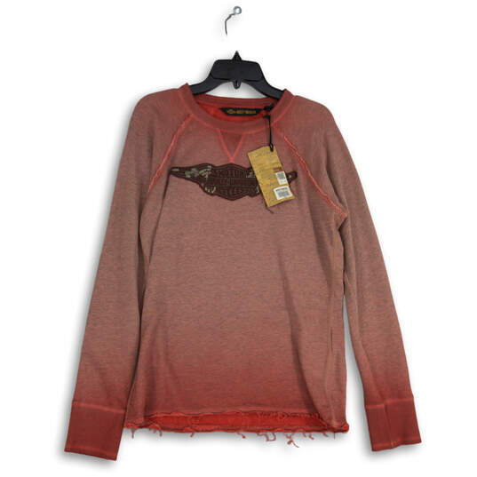 NWT Womens Red Crew Neck Long Raglan Sleeve Pullover Sweatshirt Size Large image number 1