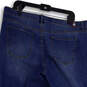 NWT Womens Blue Embroidered Flower Denim Medium Wash Cropped Jeans Size 18W image number 1