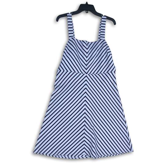 Draper James RSVP Womens Navy Blue White Striped Back Zip Mini Dress Size L image number 1