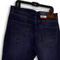Womens Blue Denim Dark Wash Stretch Pockets Straight Leg Jeans Size 34x30 image number 4