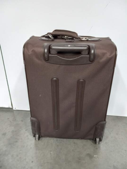 Buy the Liz Claiborne Brown Nylon Expandable 2-Wheel Rolling Luggage