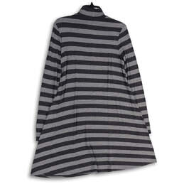 NWT Womens Gray Striped Long Sleeve Mock Neck Sweater Dress Size Small alternative image