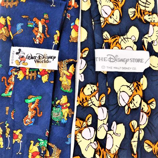 VTG Walt Disney Assorted Silk Neck Ties Mickey Mouse Goofy Winnie The Pooh Tigger image number 3