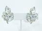 Vintage Eisenberg Ice Icy Rhinestone Silver Tone Necklace & Clip On Earrings 40.9g image number 2