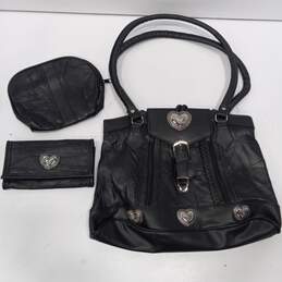 Embassy Black Western Style Bag with Wallet