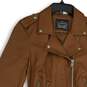 Levi Strauss & Co. Womens Brown Long Sleeve Belted Full-Zip Motorcycle Jacket M image number 3