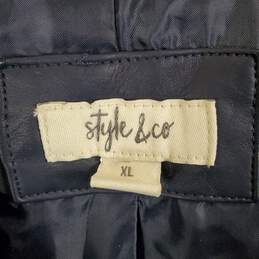 Style & Co Women Blue Leather Jacket Sz XL Nwt alternative image