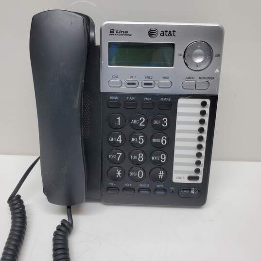 AT&T 2 Line Speakerphone Corded Landline Telephone Large Keys Clear Speed Dial List image number 1