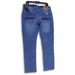 NWT Womens Blue Denim Medium Wash 5 Pocket Design Straight Jeans Size 34/32 alternative image