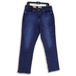 NWT Womens Blue Denim Dark Wash 5-Pocket Design Straight Leg Jeans Size 31