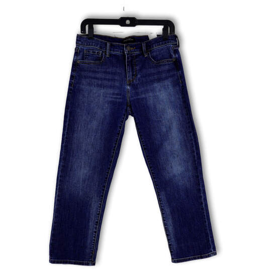 Womens Blue Denim Medium Wash Pockets Comfort Straight Leg Jeans Size 28 image number 1