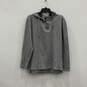 Mens Gray Long Sleeve High Low Hem Drawstring Pullover Hoodie Size XL image number 1