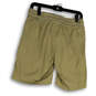NWT Womens Beige Flat Front Elastic Waist Pockets Bermuda Shorts Size M image number 2