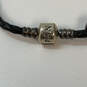 Designer Pandora S925 Sterling Silver Leather Cord Charm Bracelet w/ Charm image number 4